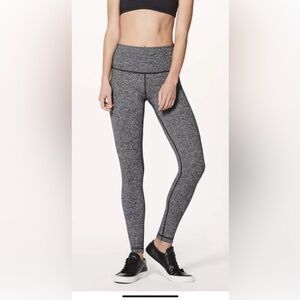 Lululemon Wunder Under HR Tight 28” Legging High Rise Heathered Black  Size 8
